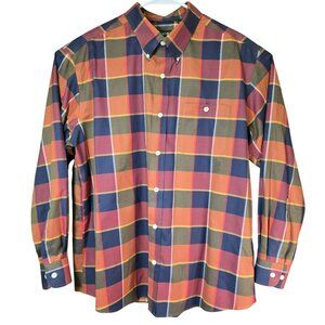 Orvis Mens Wrinkle-Free Madras Plaid Button-Down Shirt XL Vibrant Multicolor